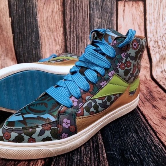 Coach Q8805 C203 Blue Pointy Toe Hi-Top - Picture 1 of 7